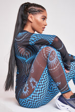 Load image into Gallery viewer, Astrology Print High Neck Mesh Top